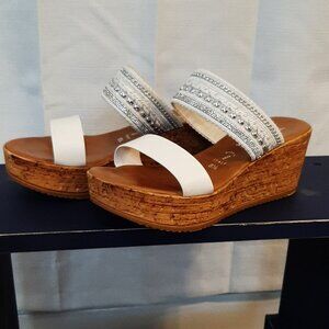 Toscanella Wedge Sandals Size 8.5 Made In Italy